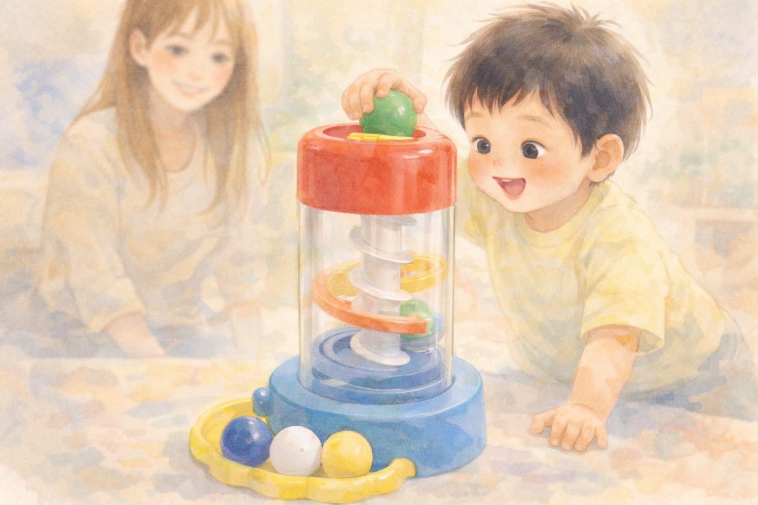 くもん くるくるチャイムで遊ぶ息子