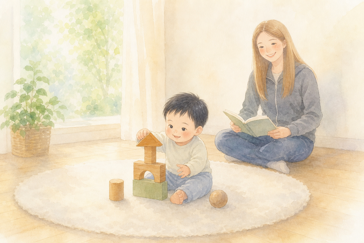 少ないおもちゃで深く集中して遊ぶ男の子