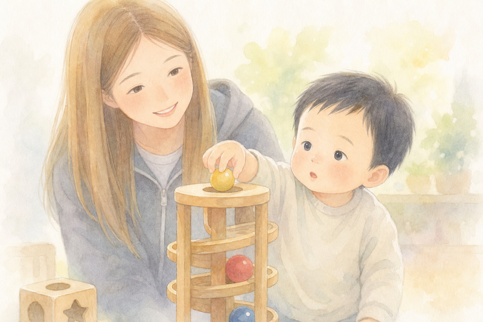 ボールを入れる手元のクローズアップ