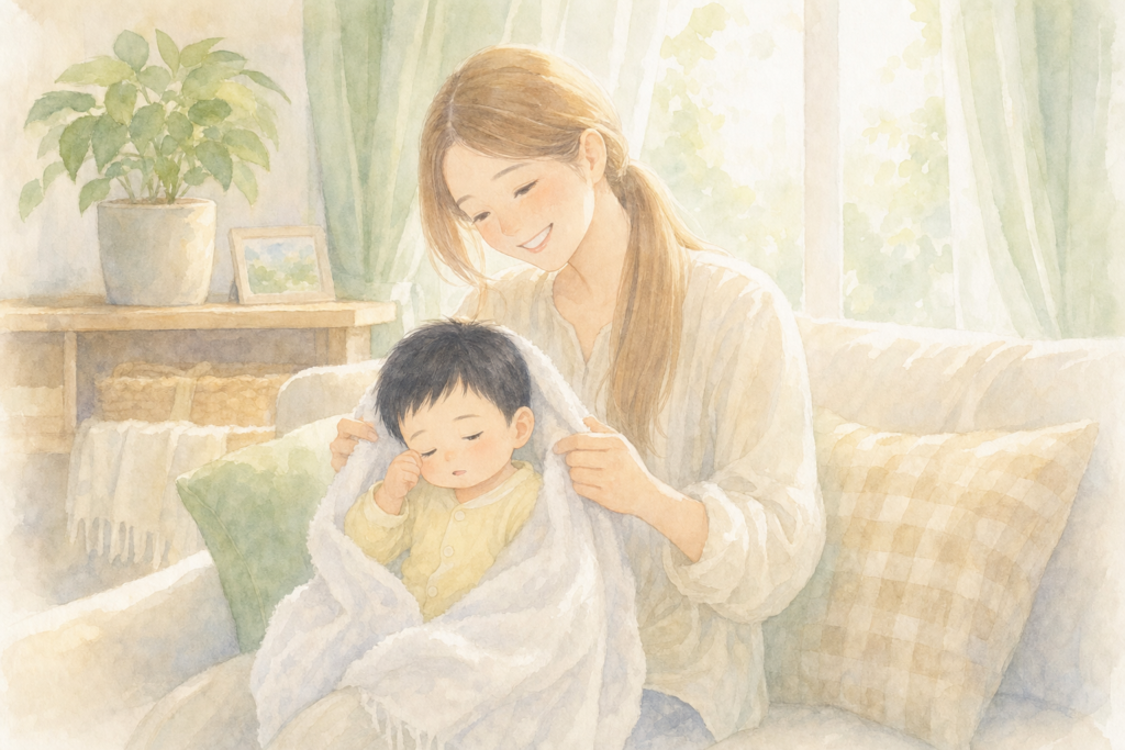 バスタイムで赤ちゃんを洗うママ