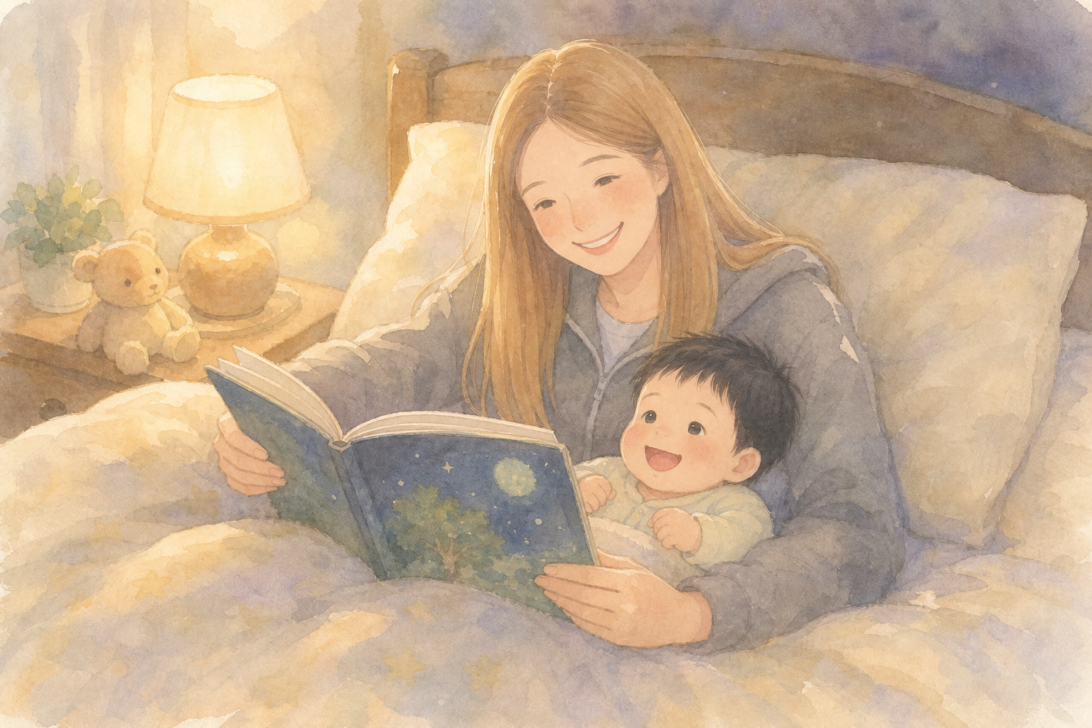 寝る前の読み聞かせ