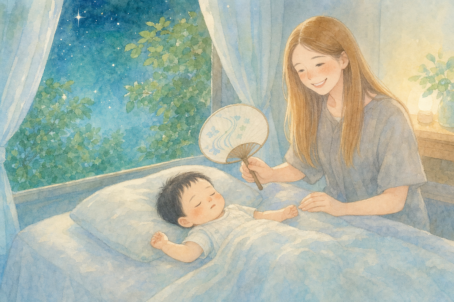 赤ちゃんの夏の寝かせ方